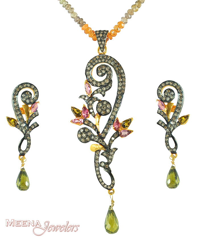 Victorian Earrings on Victorian Nizam Collection Pendant Set   Diamond Victorian Jewelry