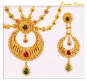  [ Gold Designer Sets > 22K Long Chand Bali Necklace Set  ]