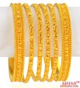 22k Gold Bangles Set of 6 - Click here to buy online - 8,818 only..
