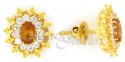 22 Kt Gold Topaz CZ Stone Earrings - Click here to buy online - 333 only..
