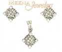 Click here to View - 22Kt White Gold Pendant Set 
