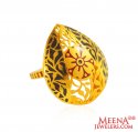 22K Gold Meenakari Ring - Click here to buy online - 796 only..