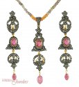 Diamond Victorian Pendant Set - Click here to buy online - 1,524 only..