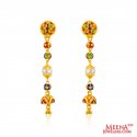 22K Gold Long Meena Earrings - Click here to buy online - 1,067 only..