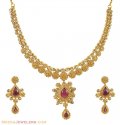 Click here to View - 22Kt Diamond Polki Necklace Set 