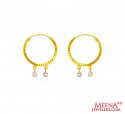 22kt Yellow Gold Hoop Earrings - Click here to buy online - 299 only..
