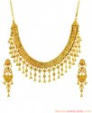 22K Fancy Filigree Necklace Set - Click here to buy online - 2,492 only..