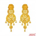 22k Gold Long Filigree Earrings - Click here to buy online - 2,389 only..