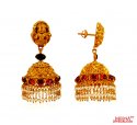 22K Gold Traditional Temple Jhumka - Click here to buy online - 4,562 only..