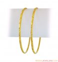 22K Gold Machine Made Bangles(2pcs) - Click here to buy online - 992 only..