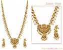 Emerald and Ruby Necklace Set (22k Gold)