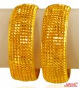 22Kt Gold Filigree Bangles (2 Pcs)  - Click here to buy online - 4,553 only..