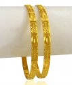 22 Kt Gold Machine Bangles (2Pcs) - Click here to buy online - 3,230 only..