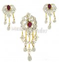 Genuine Diamond Pendant Set - Click here to buy online - 5,736 only..