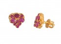Gold Earrings with Ruby - Click here to buy online - 282 only..