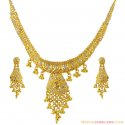 Click here to View - 22K Fancy Double Tone Necklace Set 