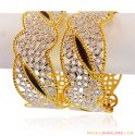Gold Designer Rhodium Wide Bangle - Click here to buy online - 10,185 only..