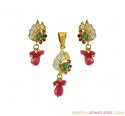 Click here to View - 22K Ruby, Emerald Pendant Set 