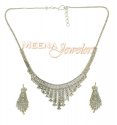 Click here to View - 22Kt White Gold Necklace Set 