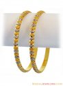22K Gold Rhodium Bangles(2 Pcs) - Click here to buy online - 2,095 only..