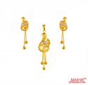 22K Gold  Pendant Set - Click here to buy online - 974 only..