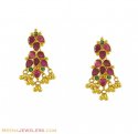 Indian Gold Earrings with Precious Stones - Click here to buy online - 328 only..