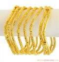 Click here to View - 22k Gold Bangles Set (6 Pcs) 