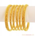 Click here to View - 22k Filigree Bangles Set(Set of 6) 