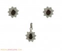 Click here to View - 22K White Gold Pendant Set 