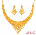 22 Karat Gold Necklace Set - Click here to buy online - 3,288 only..