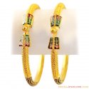 22K Gold Fancy Meenakari Kadas - Click here to buy online - 2,596 only..