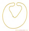 22K Fancy Plain Gold Chain(30 in) - Click here to buy online - 474 only..