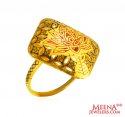 22Kt Gold Meenakari Ring - Click here to buy online - 741 only..