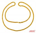 22 Kt Hollow Rope Chain (20 Inches) - Click here to buy online - 573 only..