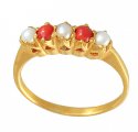 Coral and Pearl Gold Ring - Click here to buy online - 259 only..