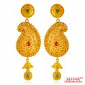 22KT Gold Filigree Earrings - Click here to buy online - 2,752 only..