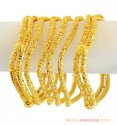 Click here to View - gold wavy bangles (set of 6) 