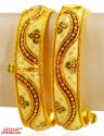 22k Gold Meenakari Kadas 2pc - Click here to buy online - 5,690 only..
