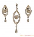 18k Diamond pendant Set(White Gold) - Click here to buy online - 3,906 only..