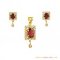 Click here to View - 22K Ruby,CZ Pendant Set 