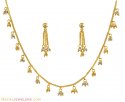 22K Necklace Set with Hangings - Click here to buy online - 1,263 only..