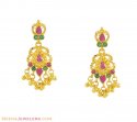 Gold Earrings with Precious Stones - Click here to buy online - 328 only..