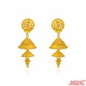 22kt Gold Floral Jhumkhi Earring - Click here to buy online - 1,845 only..