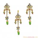 22Kt Gold Colorful Pendant Set - Click here to buy online - 3,595 only..
