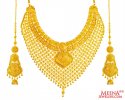 22Kt Gold Necklace Earring Set - Click here to buy online - 13,629 only..