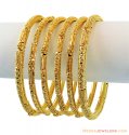 22k Yellow Gold Pipe Bangles Set - Click here to buy online - 4,865 only..
