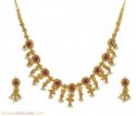 22Kt Uncut Diamond Necklace Set - Click here to buy online - 5,033 only..