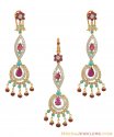 22K Ruby and Turquoise Pendant set - Click here to buy online - 1,752 only..