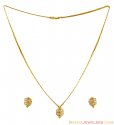 Click here to View - 22K Two Tone Elegant Cz Necklace Set  