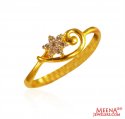 22Kt Gold CZ Ring - Click here to buy online - 196 only..